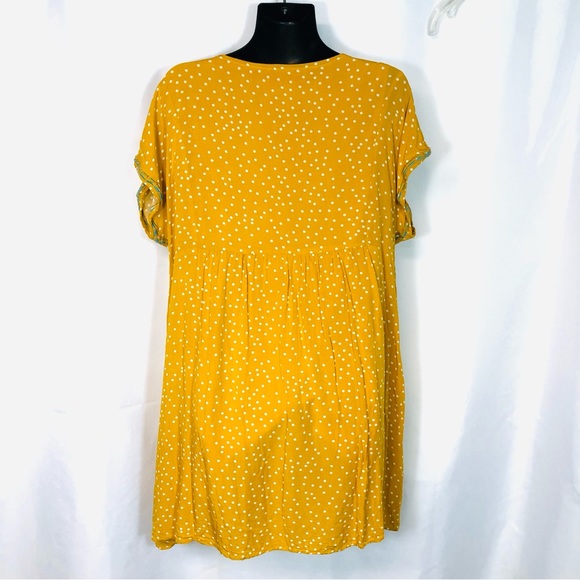 SAVANNA JANE Marigold Yellow Embroidered Polka Dot Babydoll Dress - Picture 6 of 10